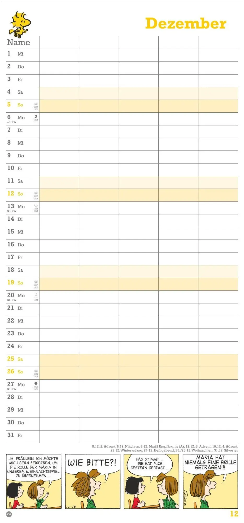 Bild: 9783756414758 | Peanuts Familienplaner 2027 | Heye | Kalender | Familienplaner Athesia