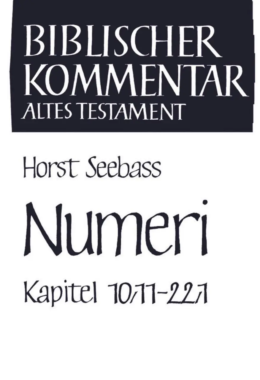 Cover: 9783788714758 | Numeri (10,11-22,1) | Horst Seebass | Buch | Buch | Deutsch | 2003
