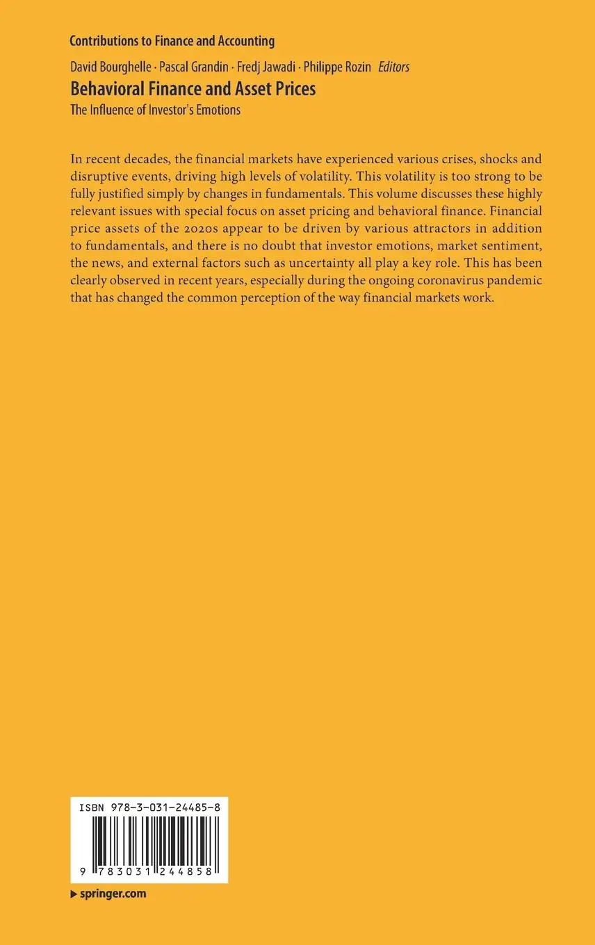 Rückseite: 9783031244858 | Behavioral Finance and Asset Prices | David Bourghelle (u. a.) | Buch