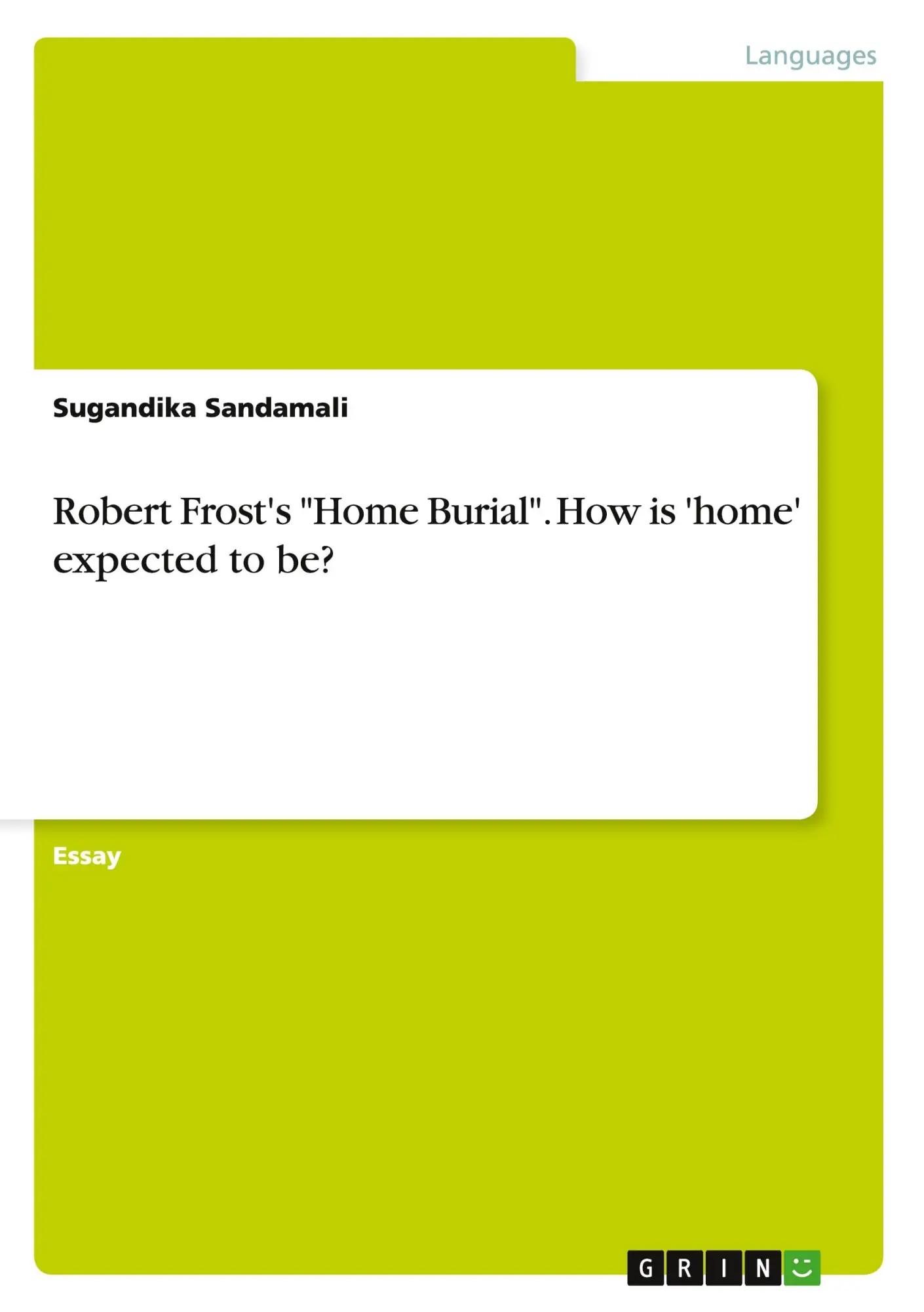 Cover: 9783668084858 | Robert Frost's "Home Burial". How is 'home' expected to be? | Buch