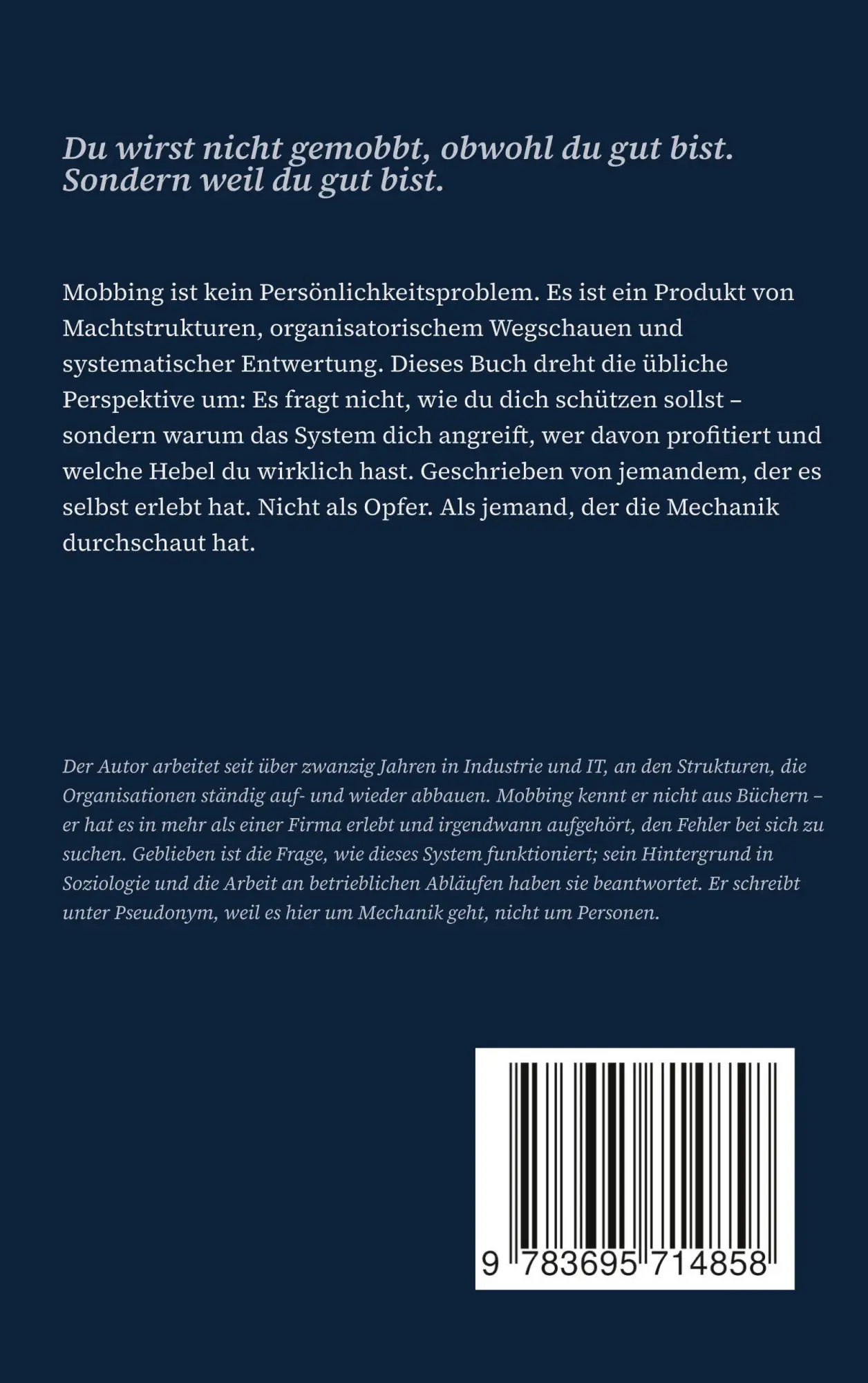 Rückseite: 9783695714858 | Durchschaut | Wie Mobbing am Arbeitsplatz wirklich funktioniert | Buch