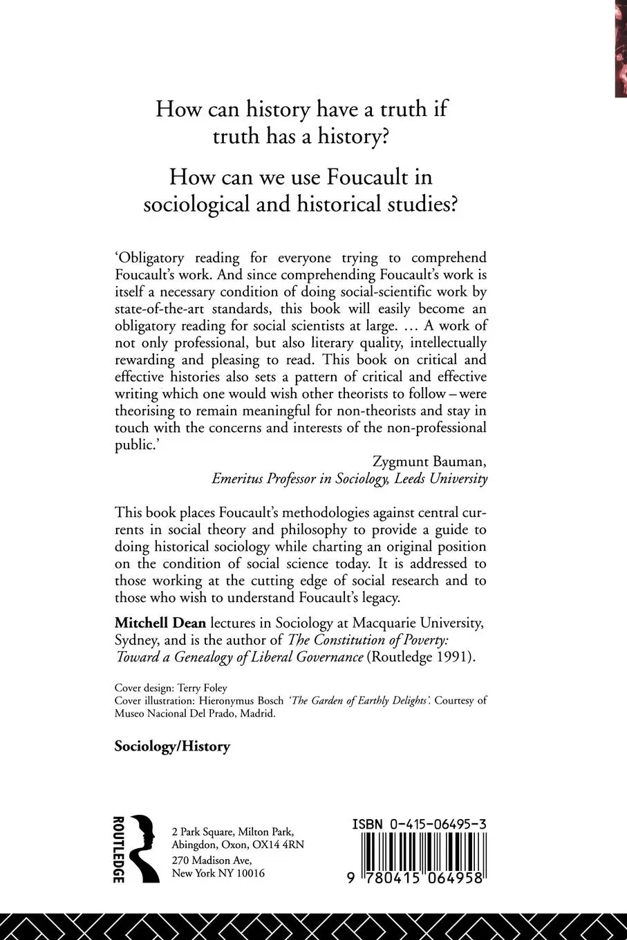Rückseite: 9780415064958 | Critical And Effective Histories | Mitchell Dean | Taschenbuch | 1994