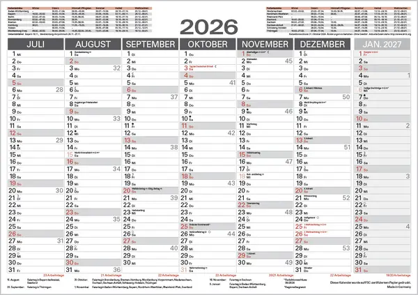 Bild: 9783731884958 | Tafelkalender A5 2026 | Korsch Verlag | Kalender | 1 S. | Deutsch