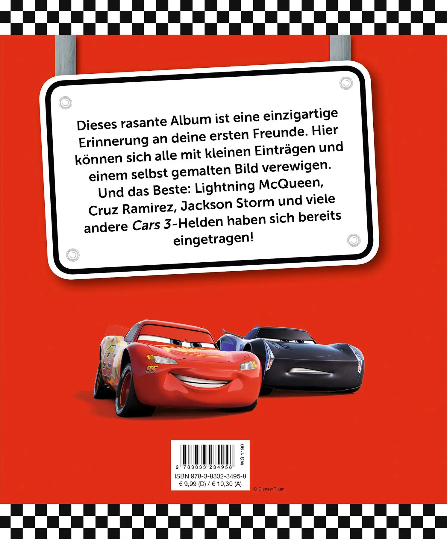 Rückseite: 9783833234958 | Disney Cars 3: Meine Freunde | Freundebuch | Buch | 80 S. | Deutsch