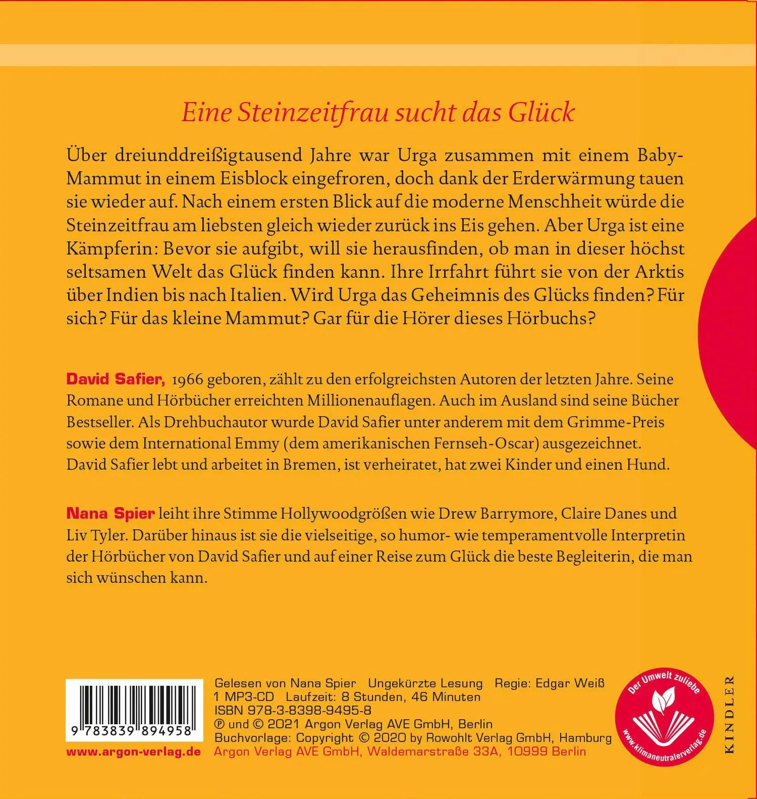 Rückseite: 9783839894958 | Aufgetaut | David Safier | MP3 | 526 Min. | Deutsch | 2021