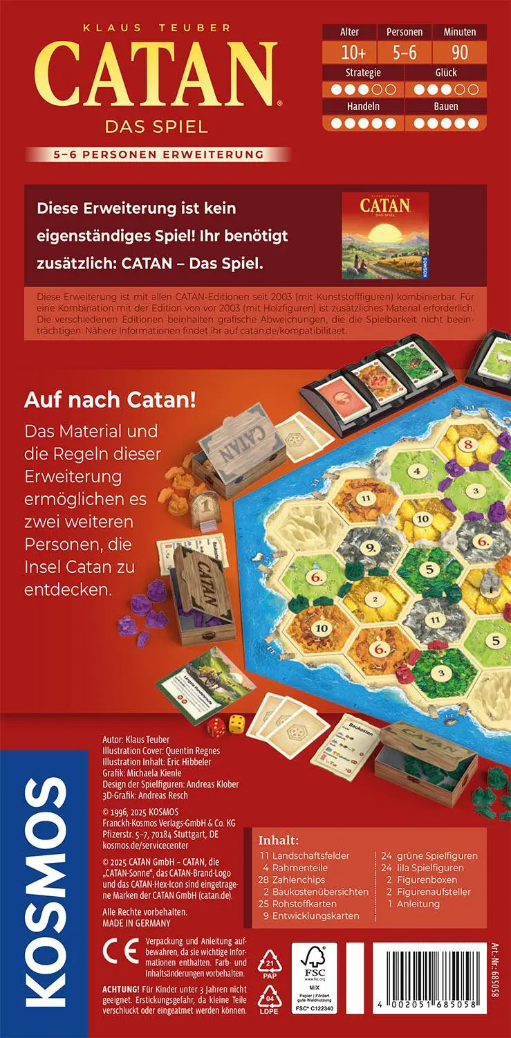 Rückseite: 4002051685058 | CATAN - Das Spiel - 5/6 | Spiel | Klaus Teuber | Spiel | 685058 | 2025