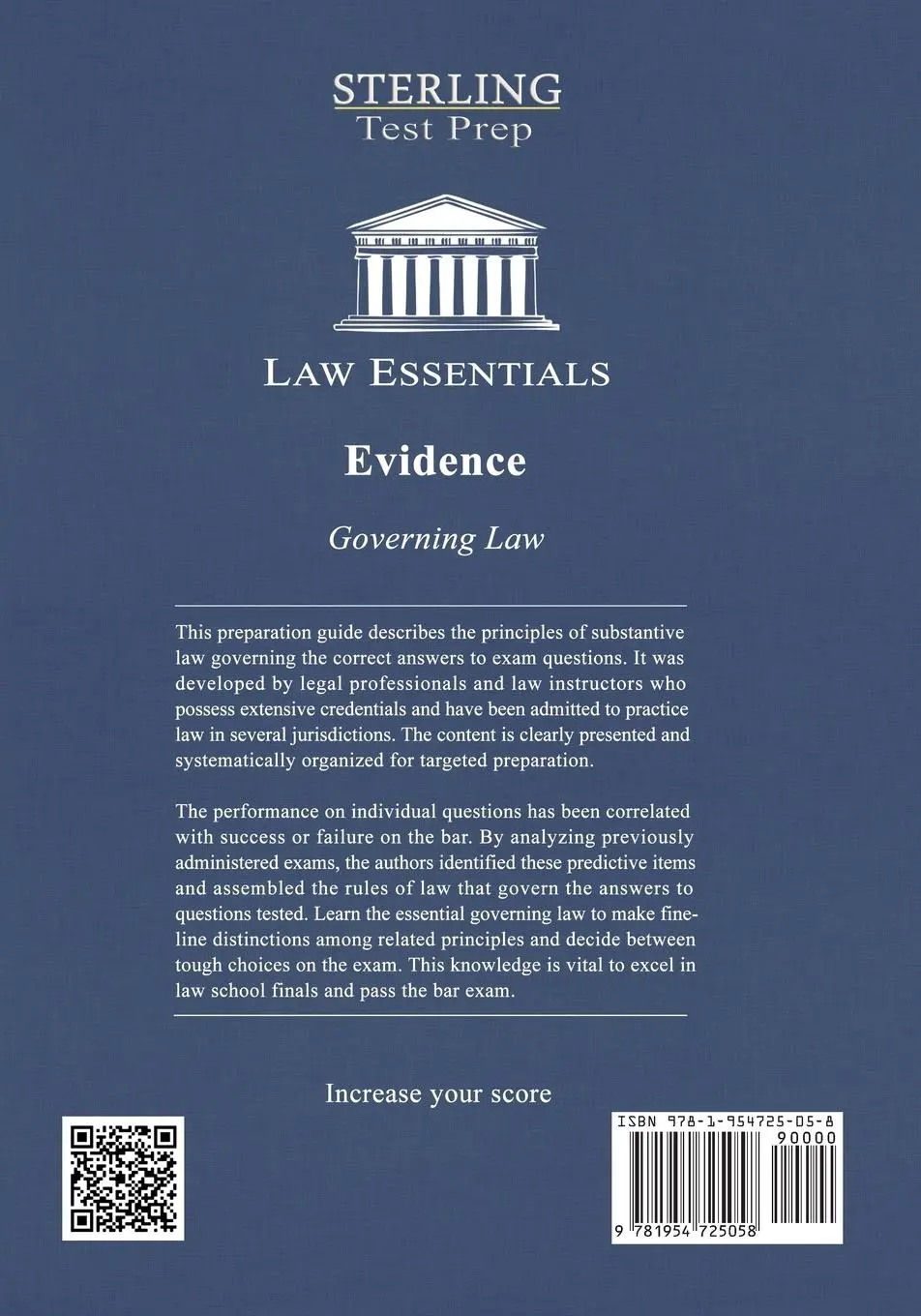 Rückseite: 9781954725058 | Evidence, Law Essentials | Sterling Test Prep (u. a.) | Taschenbuch