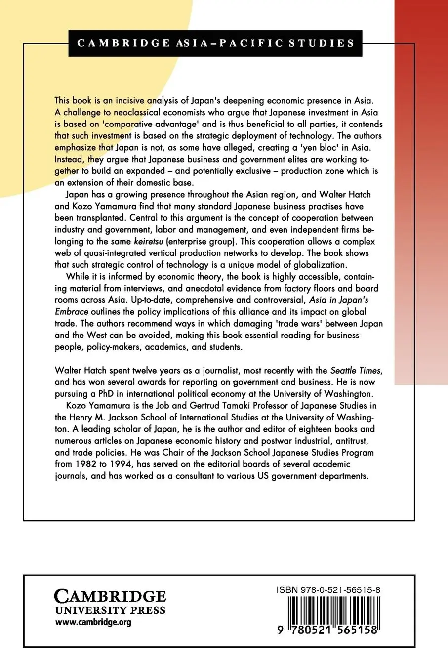 Rückseite: 9780521565158 | Asia in Japan's Embrace | Building a Regional Production Alliance