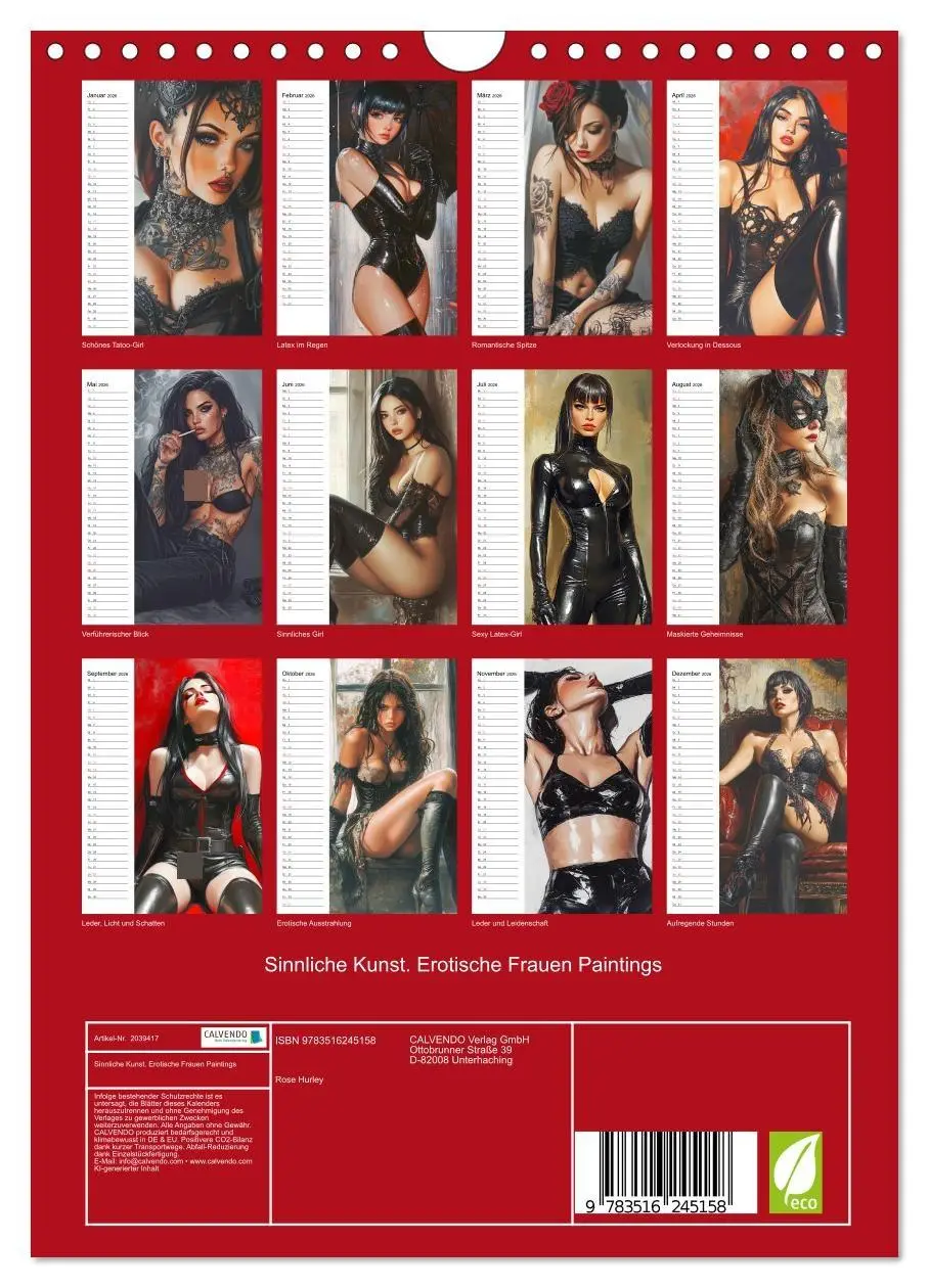 Bild: 9783516245158 | Sinnliche Kunst. Erotische Frauen Paintings (Wandkalender 2026 DIN...