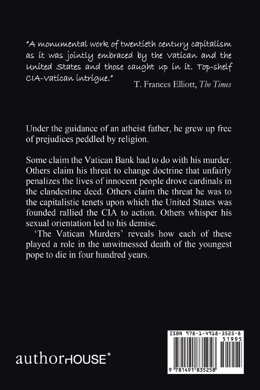 Rückseite: 9781491835258 | The Vatican Murders | The Life and Death of John Paul I | Gregoire