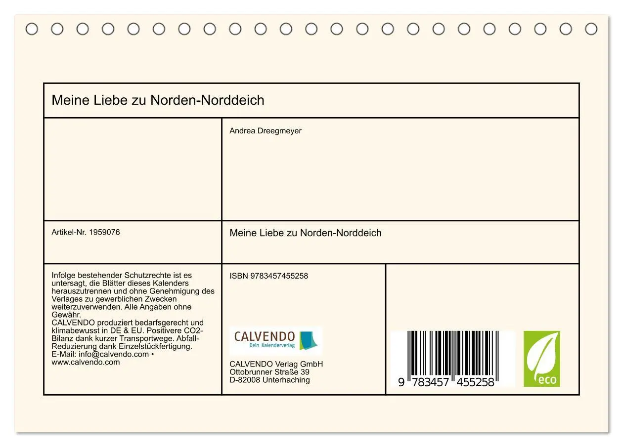 Bild: 9783457455258 | Meine Liebe zu Norden-Norddeich (Tischkalender 2026 DIN A5 quer),...
