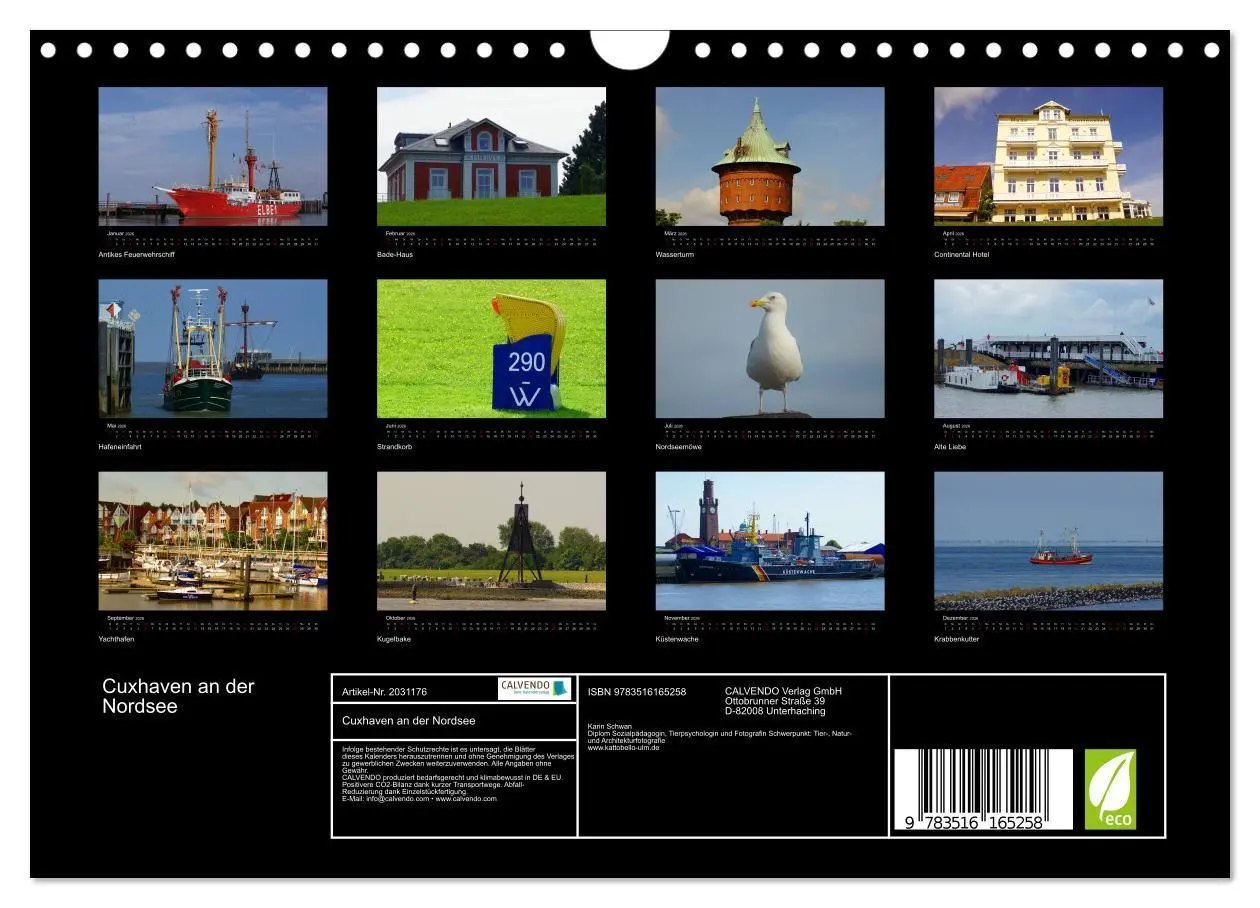 Bild: 9783516165258 | Cuxhaven an der Nordsee (Wandkalender 2026 DIN A4 quer), CALVENDO...