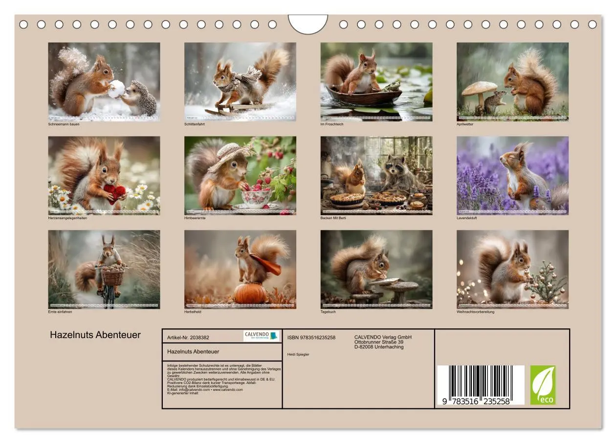 Bild: 9783516235258 | Hazelnuts Abenteuer (Wandkalender 2026 DIN A4 quer), CALVENDO...