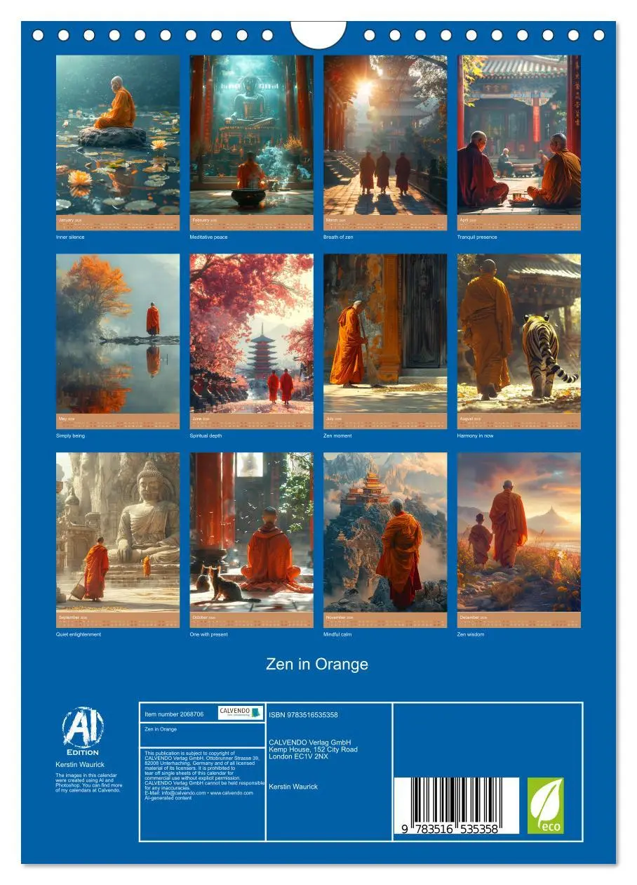 Bild: 9783516535358 | Zen in Orange (Wall Calendar 2026 DIN A4 portrait), CALVENDO 12...
