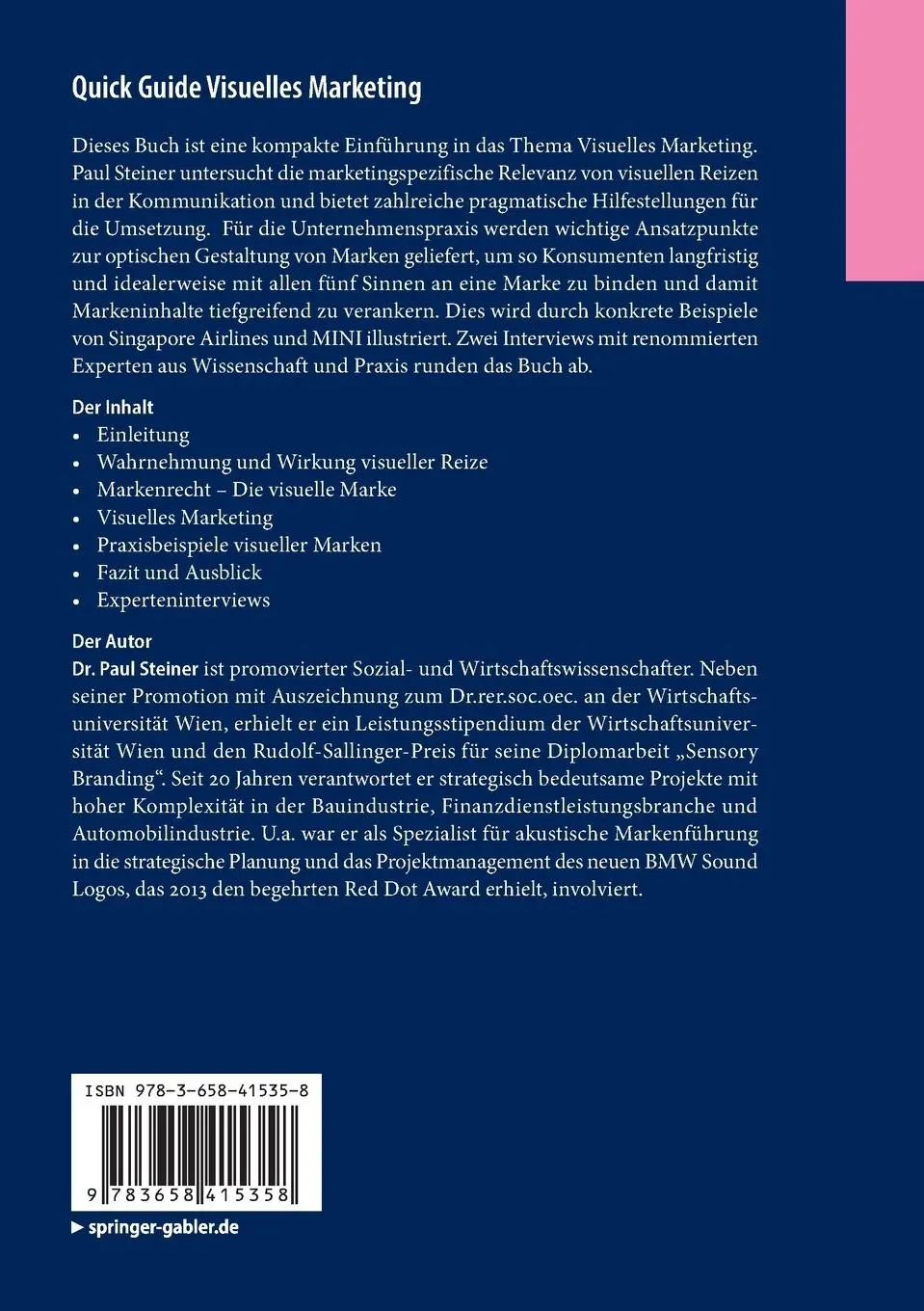 Rückseite: 9783658415358 | Quick Guide Visuelles Marketing | Paul Steiner | Taschenbuch | xiv