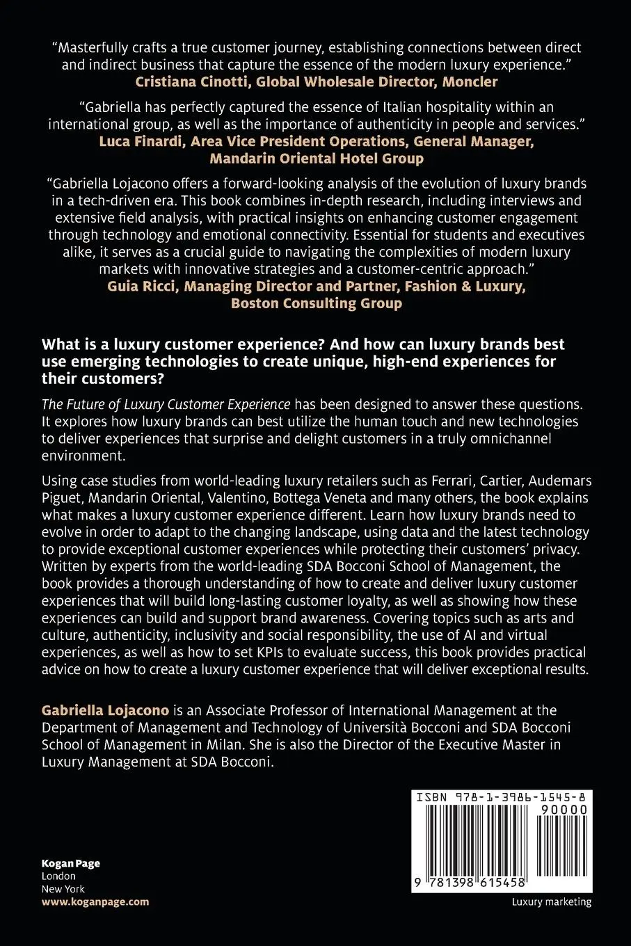 Rückseite: 9781398615458 | The Future of Luxury Customer Experience | Gabriella Lojacono | Buch