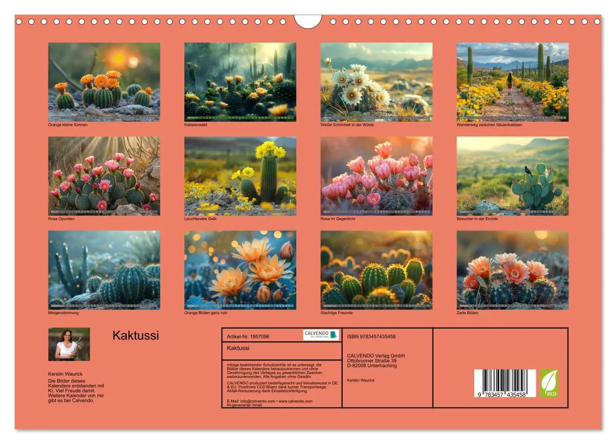 Bild: 9783457435458 | Kaktussi (Wandkalender 2026 DIN A3 quer), CALVENDO Monatskalender