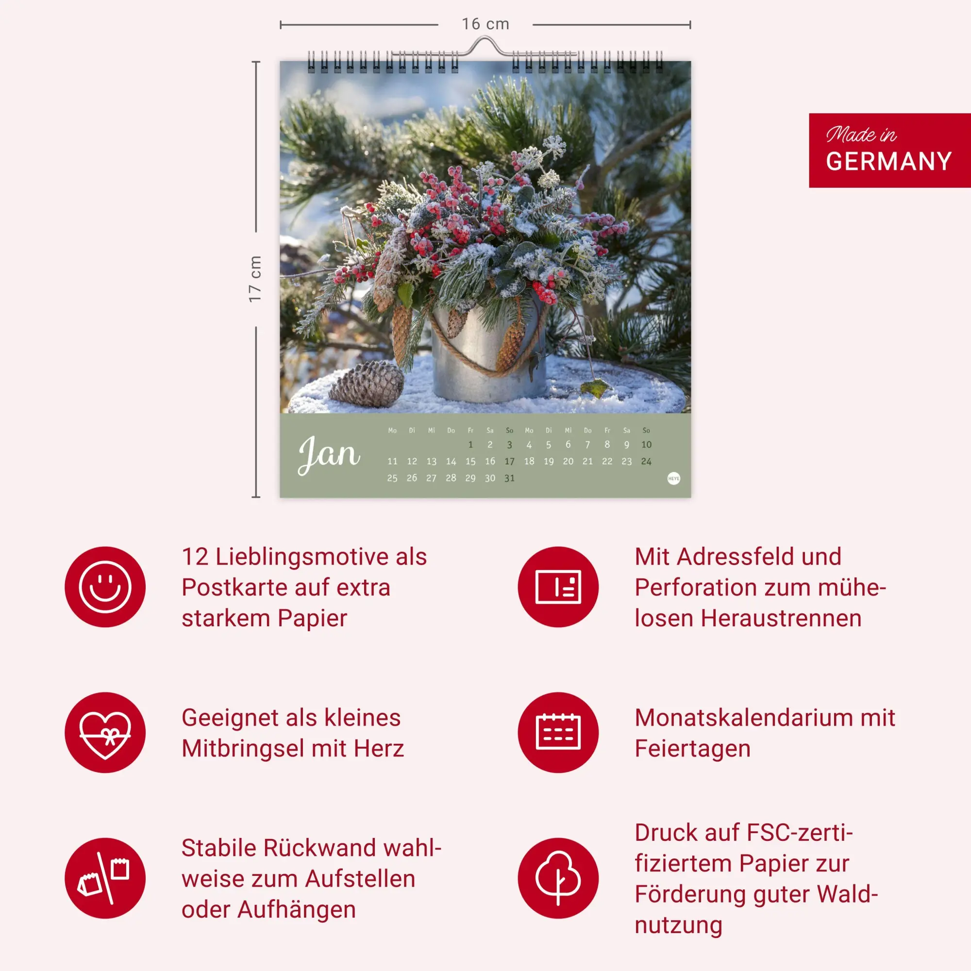 Bild: 9783756415458 | Herzliche Blumengrüße Postkartenkalender 2027 | Heye | Kalender | 2027