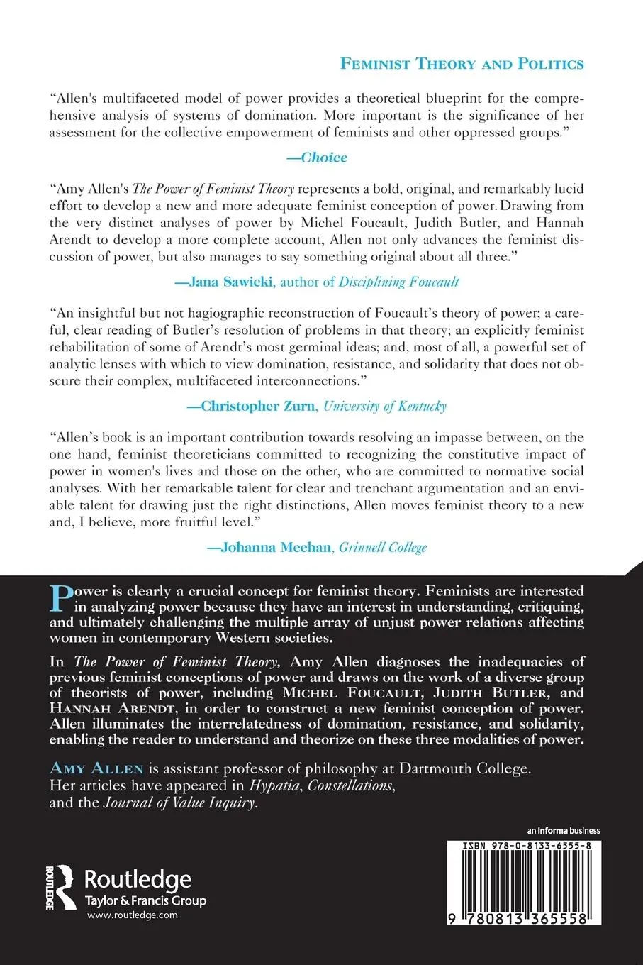 Rückseite: 9780813365558 | The Power of Feminist Theory | Amy Allen | Taschenbuch | Englisch