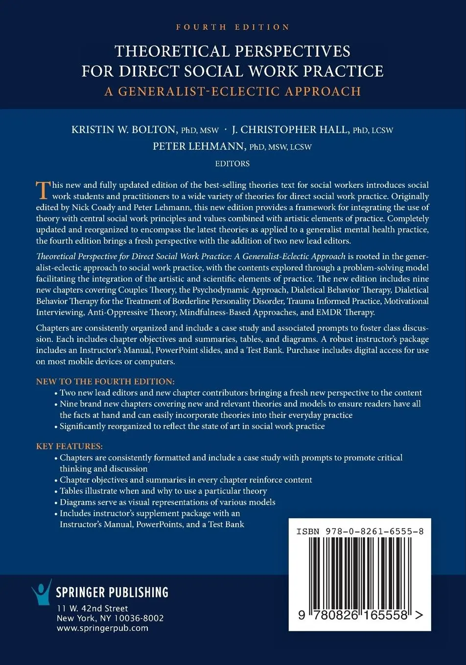 Rückseite: 9780826165558 | Theoretical Perspectives for Direct Social Work Practice | Taschenbuch