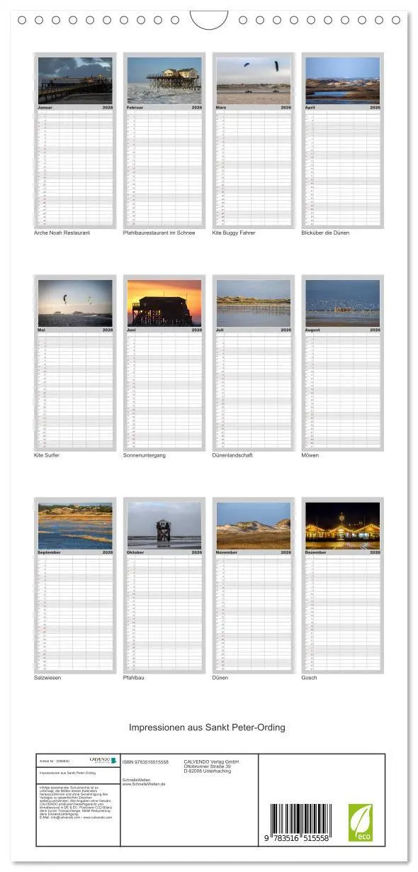 Bild: 9783516515558 | Familienplaner 2026 - Impressionen aus Sankt Peter-Ording mit 5...