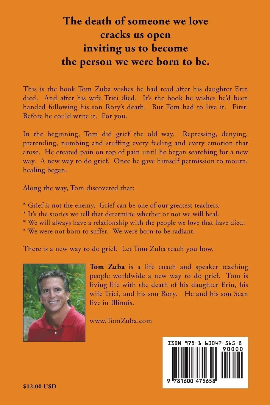 Rückseite: 9781600475658 | Permission to Mourn | A New Way to Do Grief | Tom Zuba | Taschenbuch