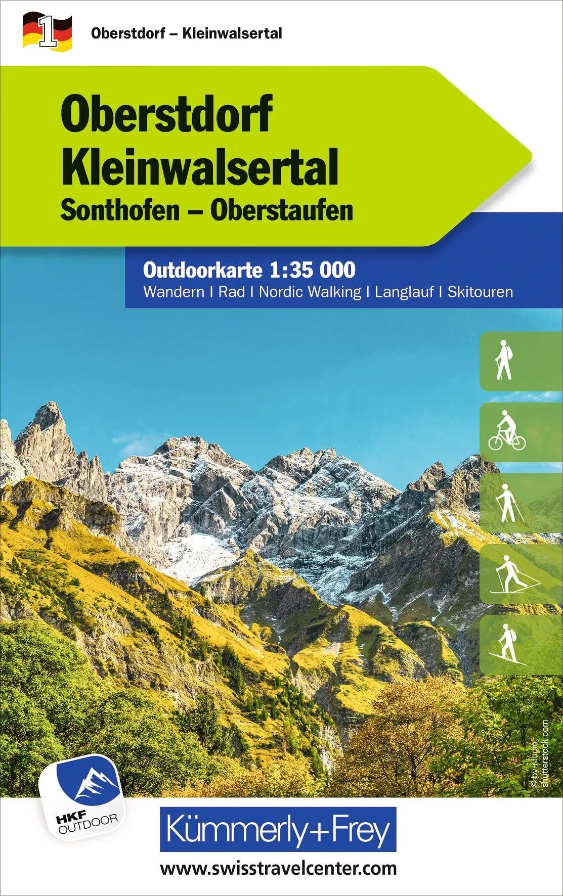 Cover: 9783259025758 | Kümmerly+Frey Outdoorkarte Deutschland 1 Oberstdorf, Kleinwalsertal...
