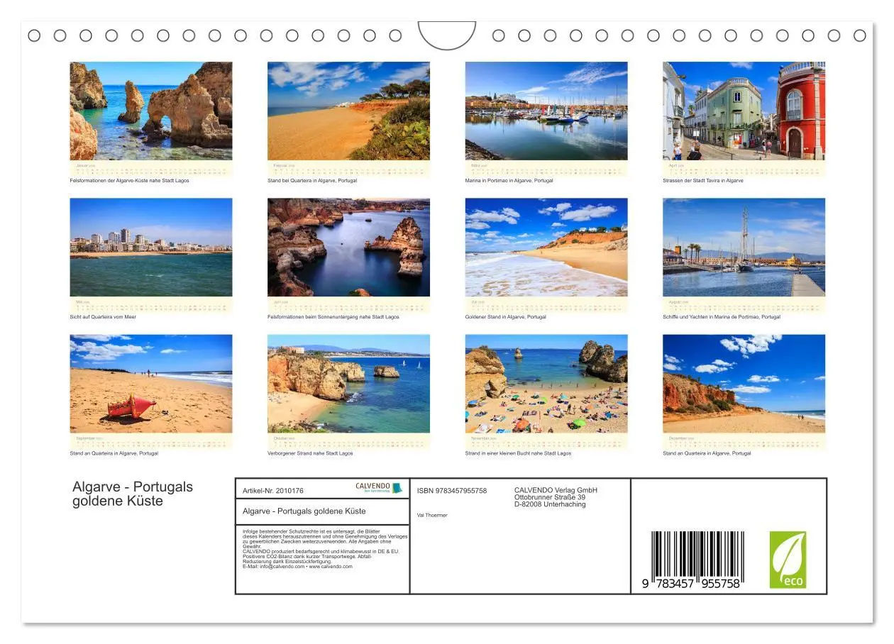 Bild: 9783457955758 | Algarve - Portugals goldene Küste (Wandkalender 2026 DIN A4 quer),...