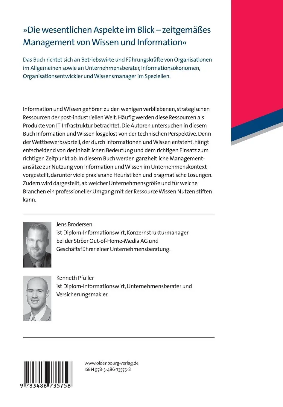 Rückseite: 9783486735758 | Information und Wissen als Wettbewerbsfaktoren | Pfüller (u. a.)