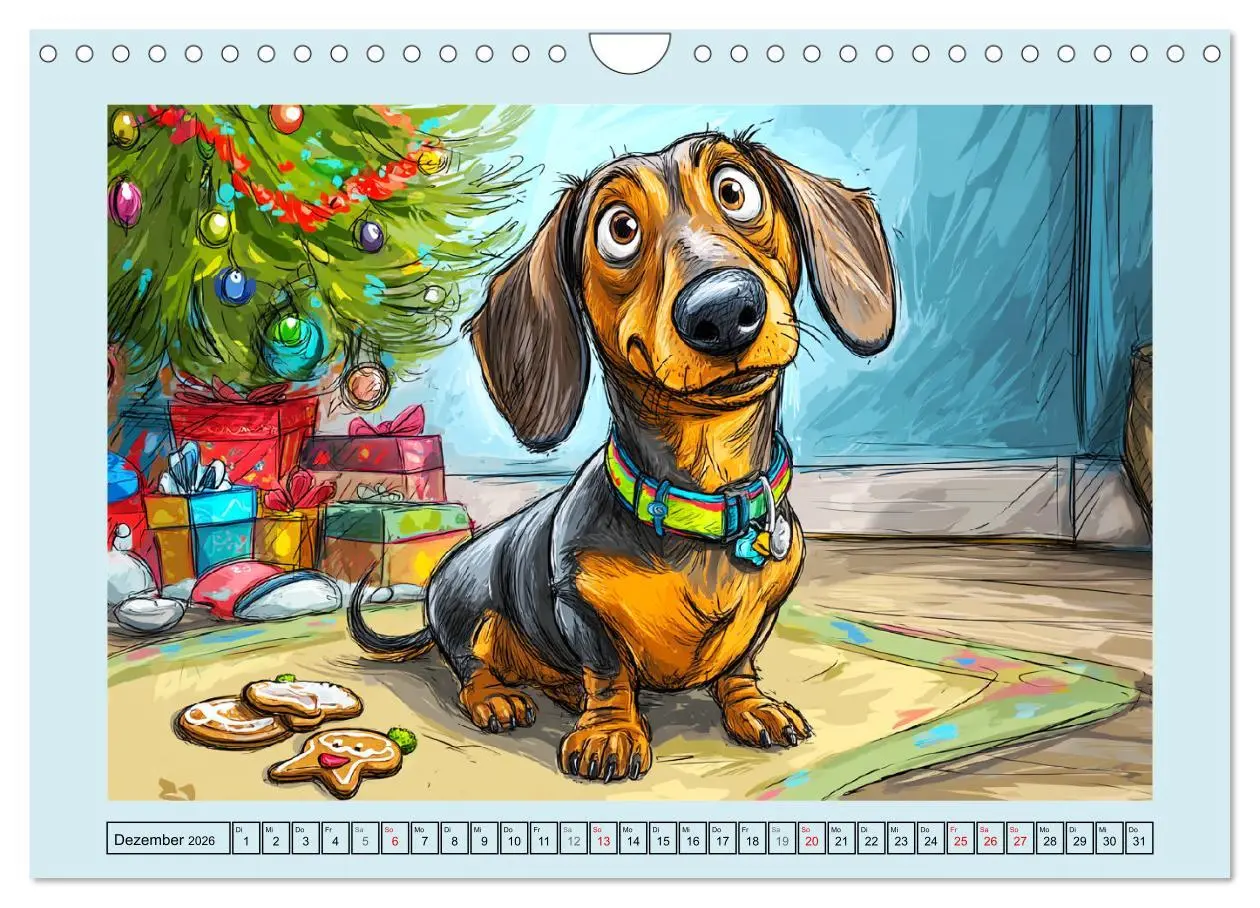 Bild: 9783516595758 | Dackel Fun. Zauberhafte Hunde Cartoons fürs Herz (Wandkalender 2026...