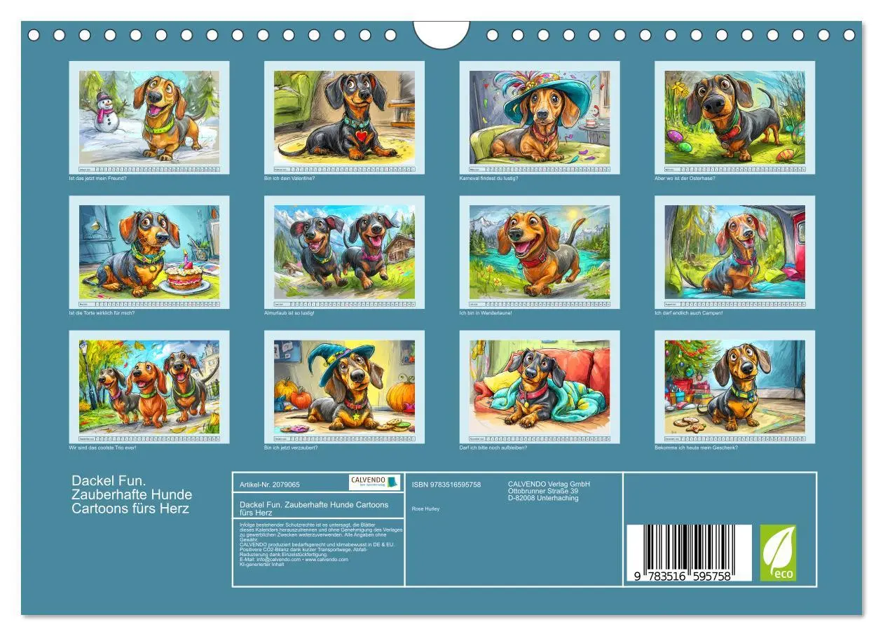 Bild: 9783516595758 | Dackel Fun. Zauberhafte Hunde Cartoons fürs Herz (Wandkalender 2026...