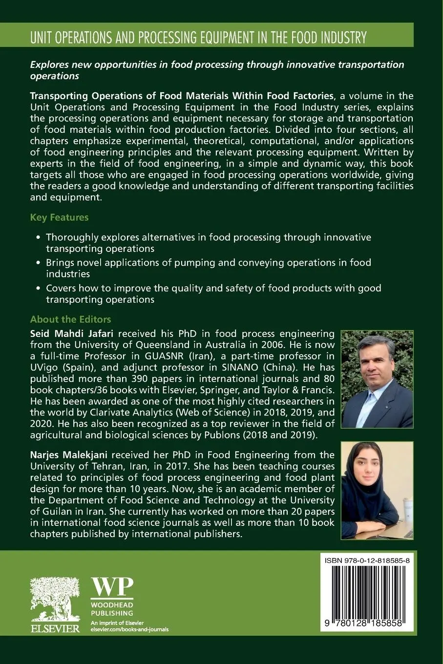 Rückseite: 9780128185858 | Transporting Operations of Food Materials within Food Factories | Buch