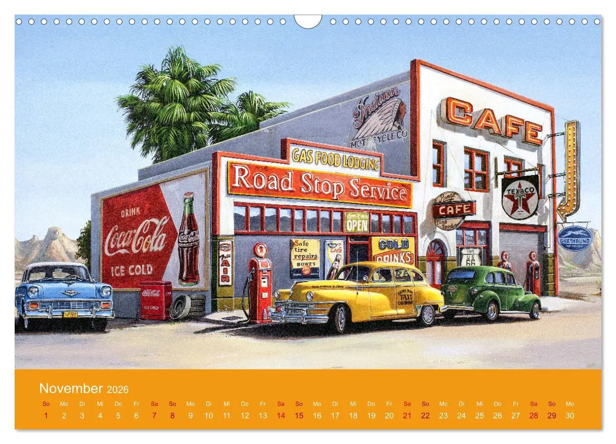 Bild: 9783457635858 | Route US 66 Momente Gemälde von Georg Huber (Wandkalender 2026 DIN...