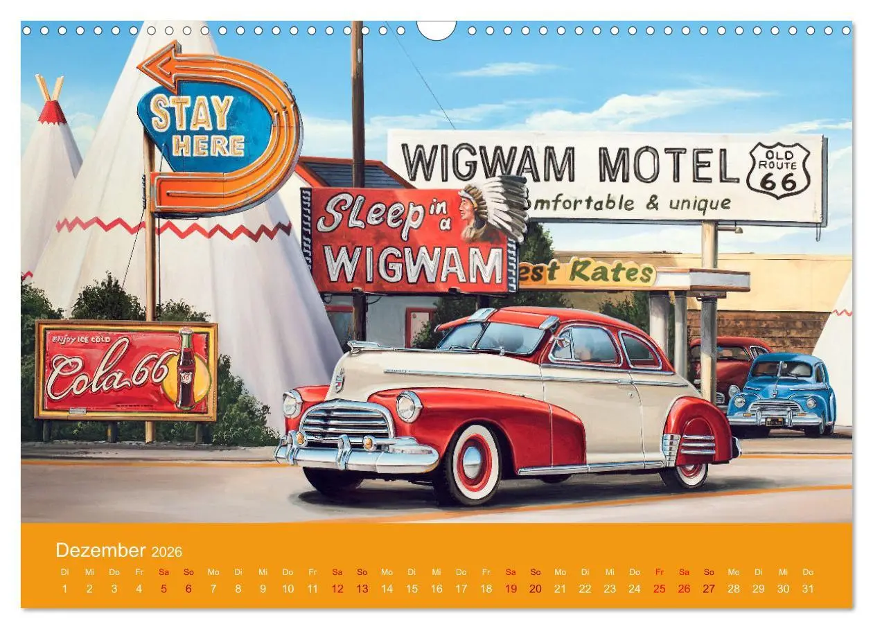 Bild: 9783457635858 | Route US 66 Momente Gemälde von Georg Huber (Wandkalender 2026 DIN...