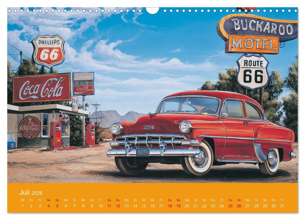 Bild: 9783457635858 | Route US 66 Momente Gemälde von Georg Huber (Wandkalender 2026 DIN...