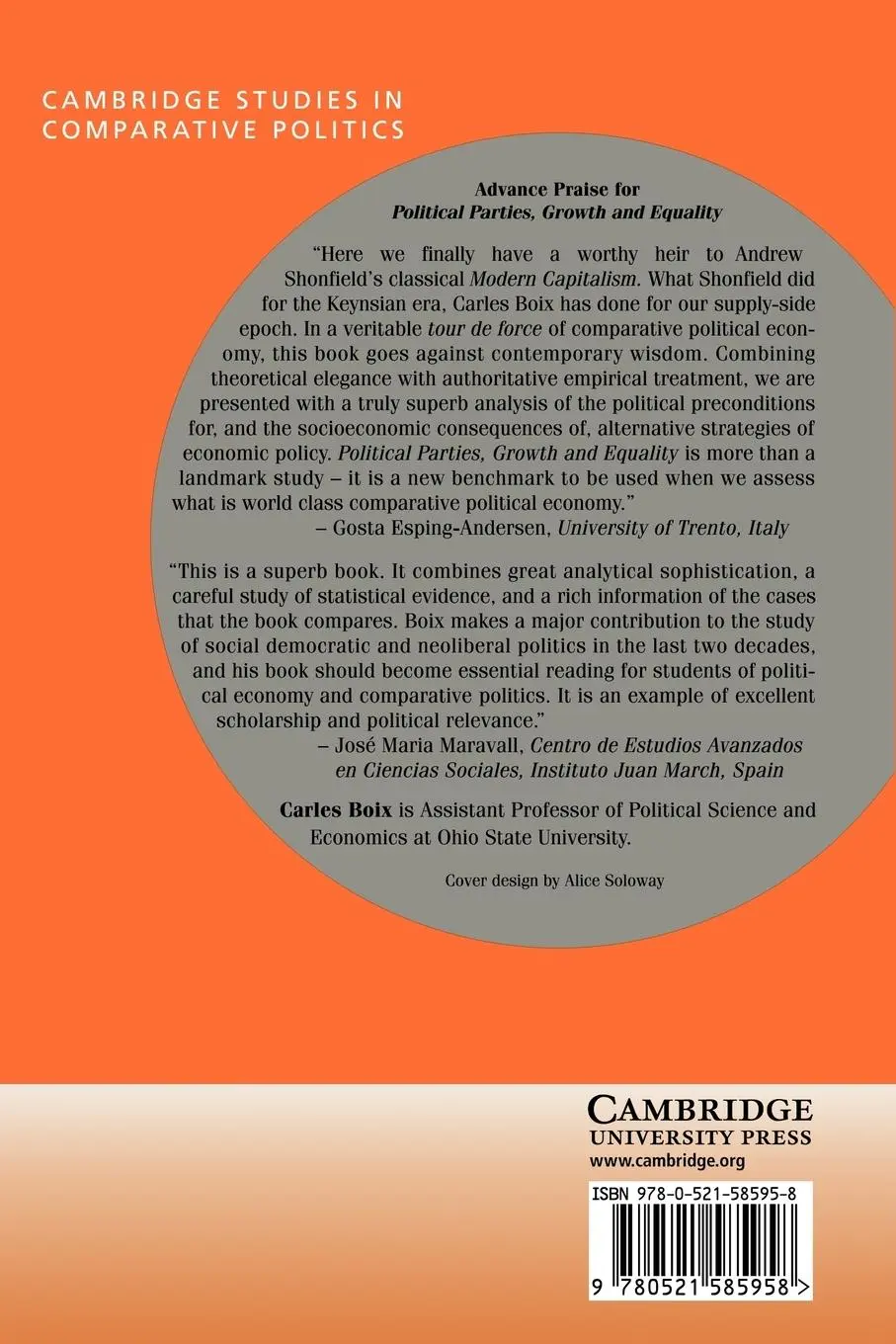 Rückseite: 9780521585958 | Political Parties, Growth and Equality | Carles Boix | Taschenbuch
