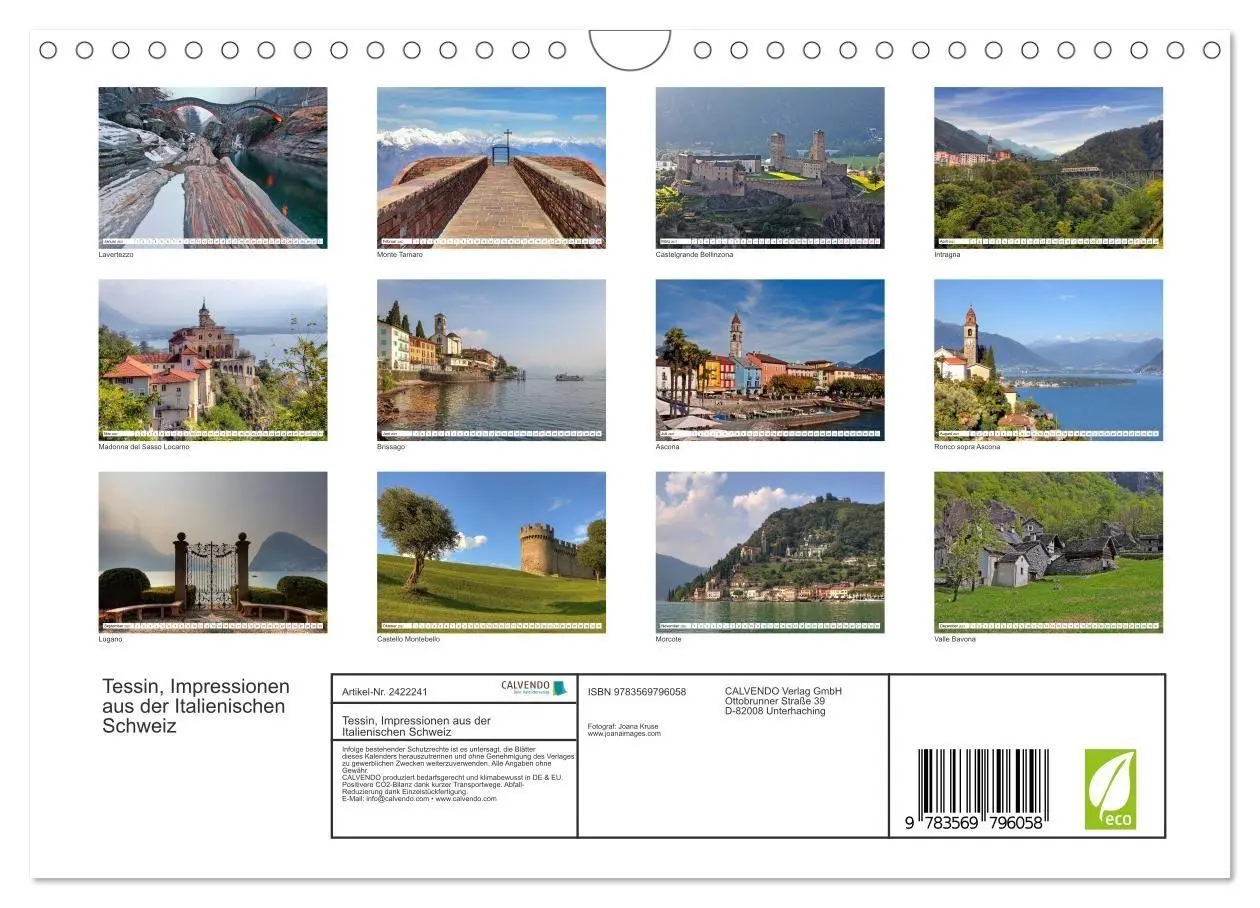 Bild: 9783569796058 | Tessin, Impressionen aus der Italienischen Schweiz (Wandkalender...