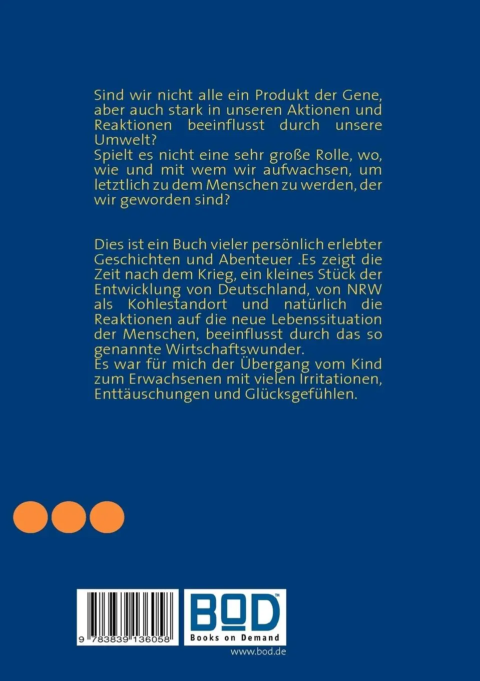 Rückseite: 9783839136058 | Jugendgeschichten | Vom Leben im Ruhrpott | Wolfgang Kirchner | Buch