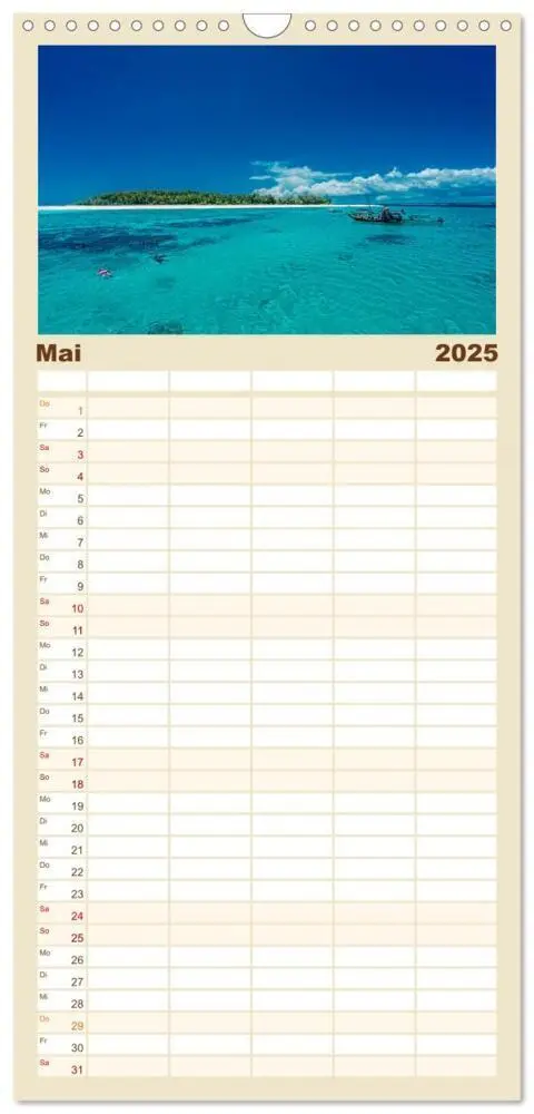 Bild: 9783457126158 | Familienplaner 2025 - Karibu Sansibar mit 5 Spalten (Wandkalender,...