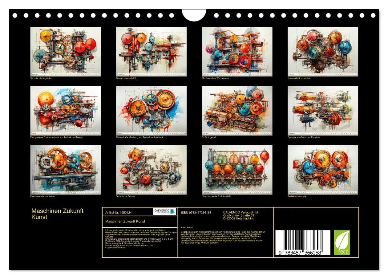 Bild: 9783457366158 | Maschinen Zukunft Kunst (Wandkalender 2026 DIN A4 quer), CALVENDO...