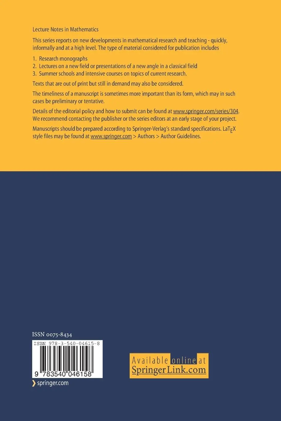 Rückseite: 9783540046158 | Abelsche und exakte Kategorien, Korrespondenzen | Dieter Puppe (u. a.)