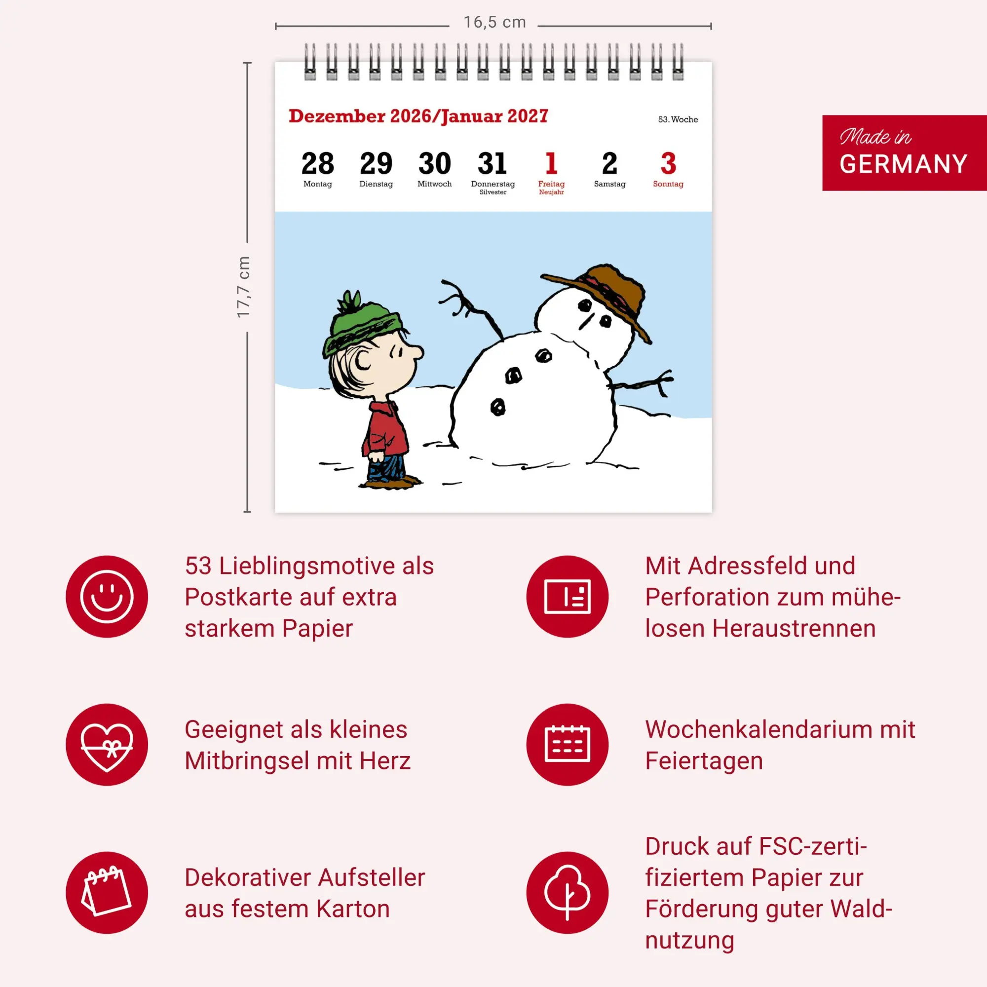Bild: 9783756416158 | Peanuts Premium-Postkartenkalender 2027 | Heye | Kalender | 54 S.