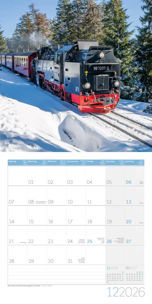 Bild: 9783838446158 | Lokomotiven Broschürenkalender 2026 - 30x30 - Art12 | GmbH | Kalender