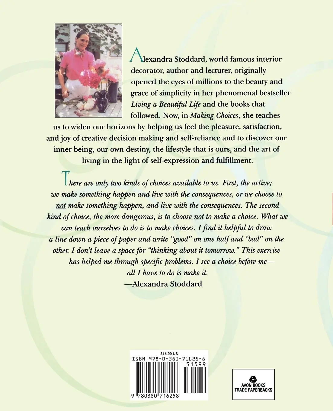 Rückseite: 9780380716258 | Making Choices | Alexandra Stoddard (u. a.) | Taschenbuch | Englisch