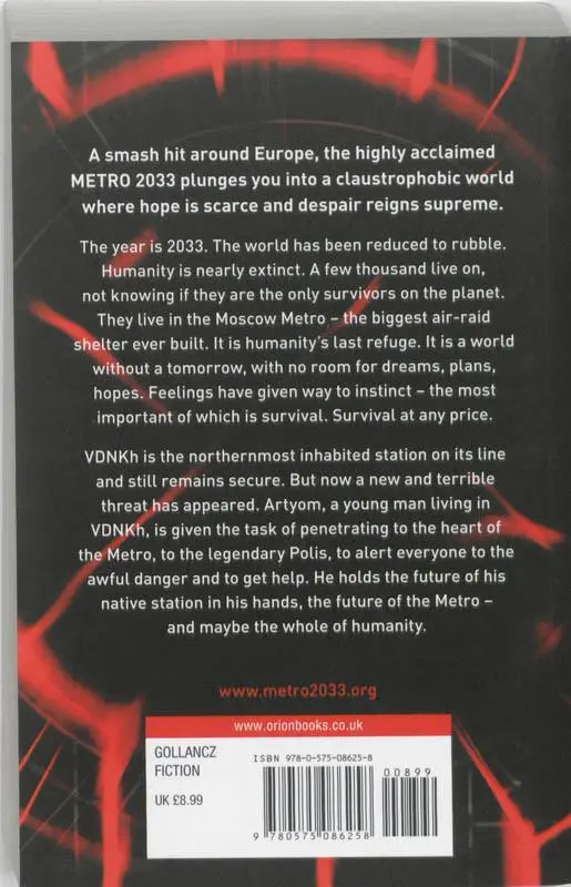 Rückseite: 9780575086258 | METRO 2033 | A World in Darkness, a Single Hope | Dmitry Glukhovsky