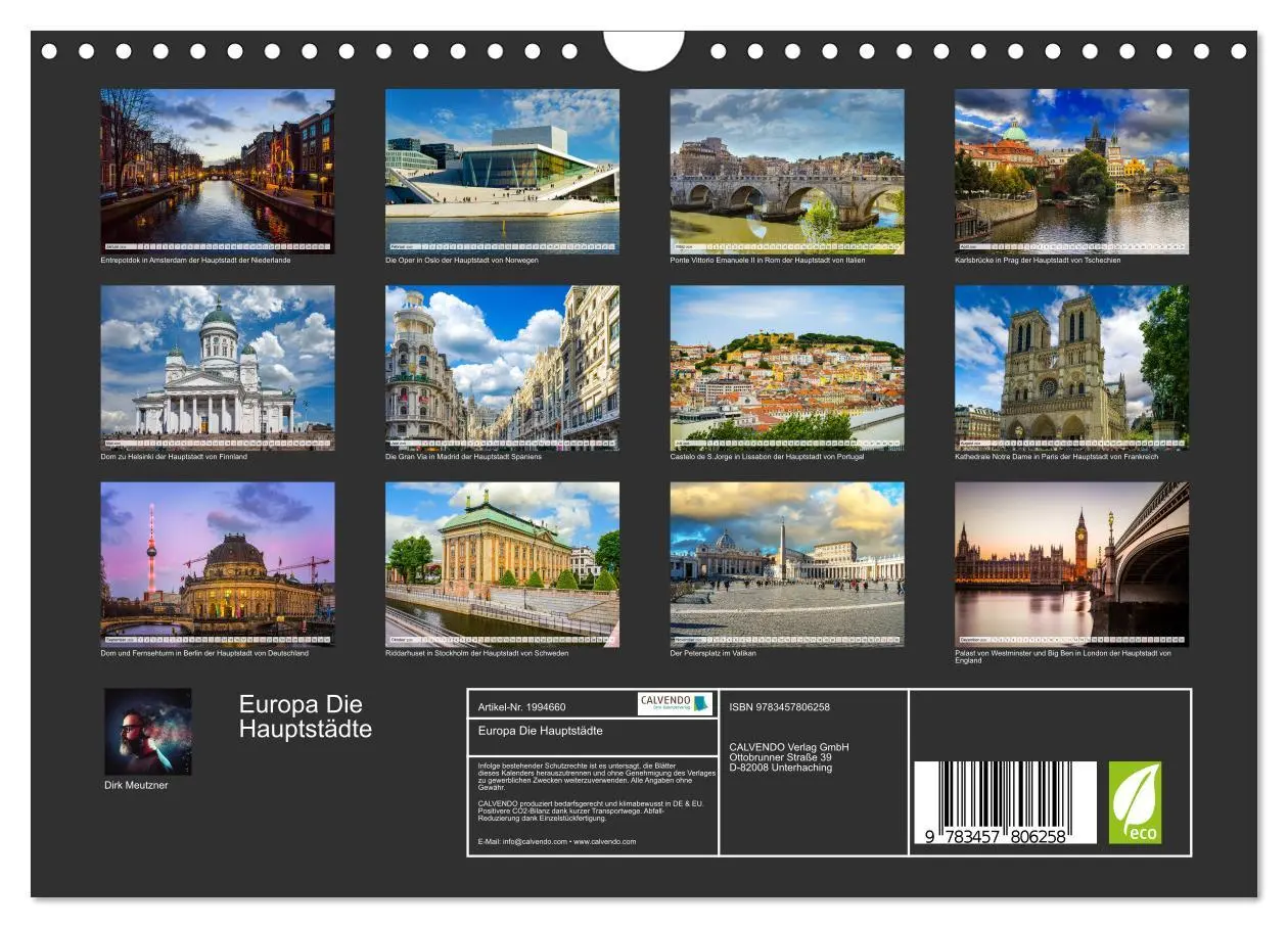 Bild: 9783457806258 | Europa Die Hauptstädte (Wandkalender 2026 DIN A4 quer), CALVENDO...