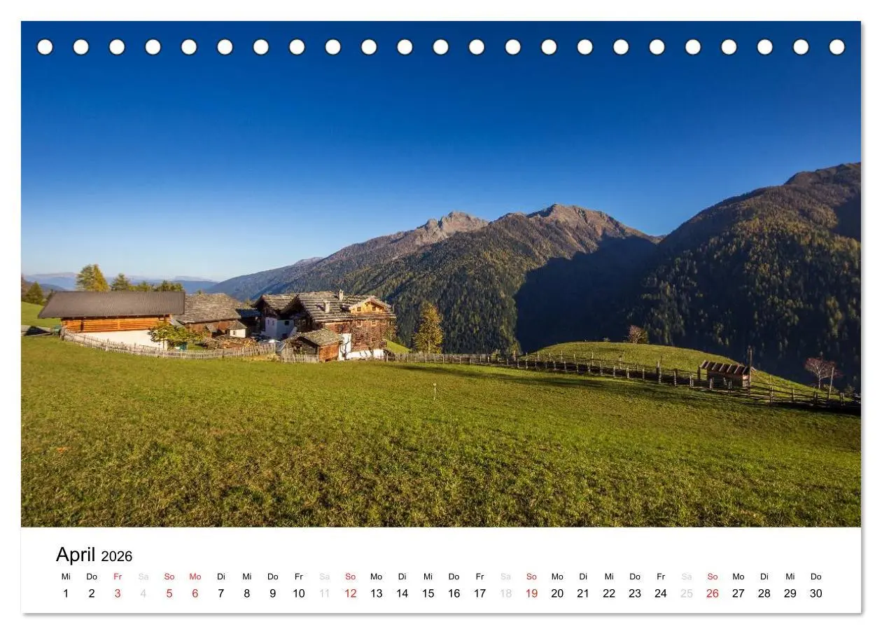 Bild: 9783516066258 | Bergbauernhöfe im Ultental (Tischkalender 2026 DIN A5 quer),...