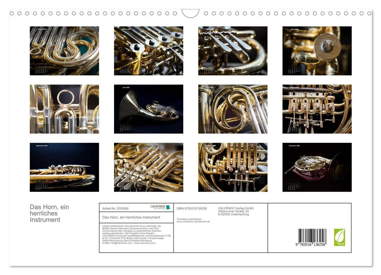 Bild: 9783516136258 | Das Horn, ein herrliches Instrument (Wandkalender 2026 DIN A3...