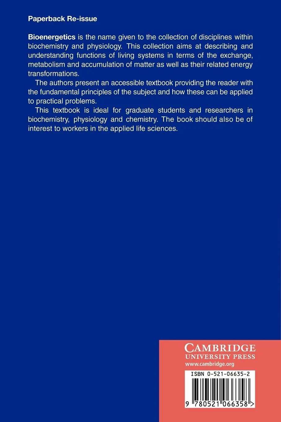 Rückseite: 9780521066358 | Bioenergetics | Lars Garby (u. a.) | Taschenbuch | Englisch | 2008