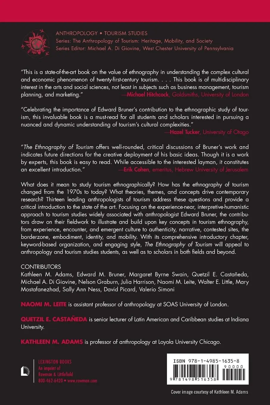 Rückseite: 9781498516358 | The Ethnography of Tourism | Edward Bruner and Beyond | Leite (u. a.)